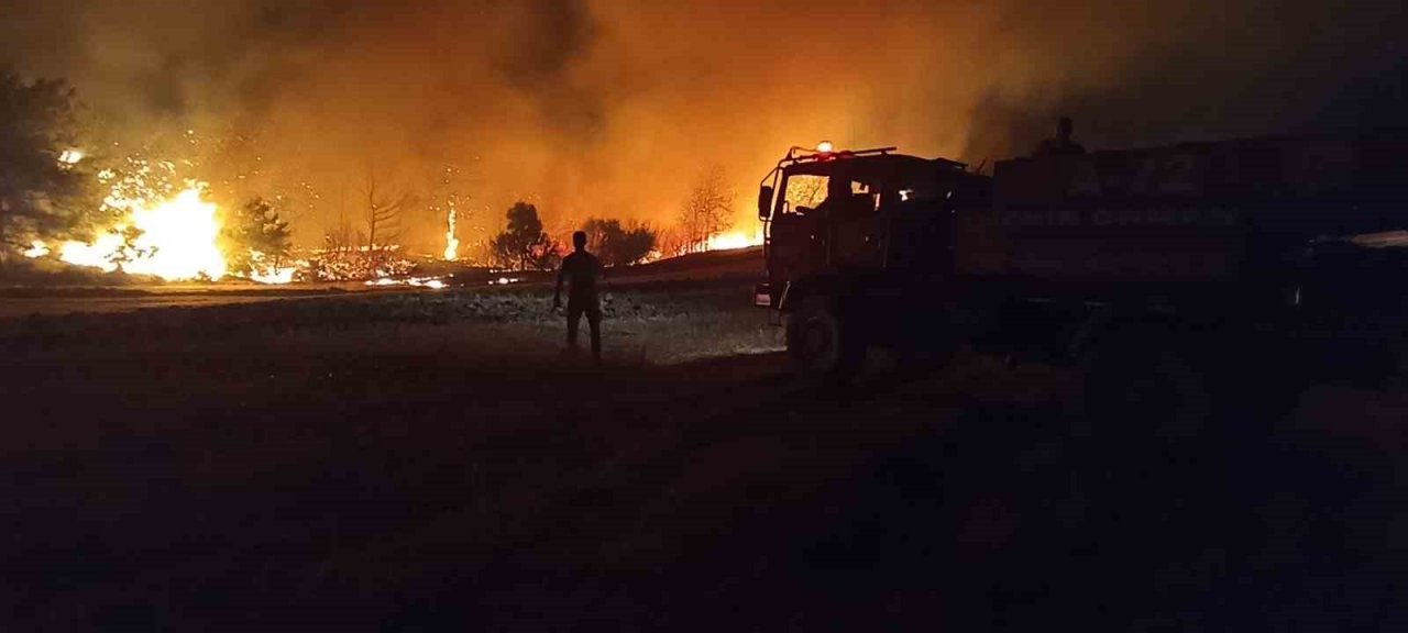 Çanakkale’deki orman yangınını söndürme çalışmaları aralıksız devam ediyor
