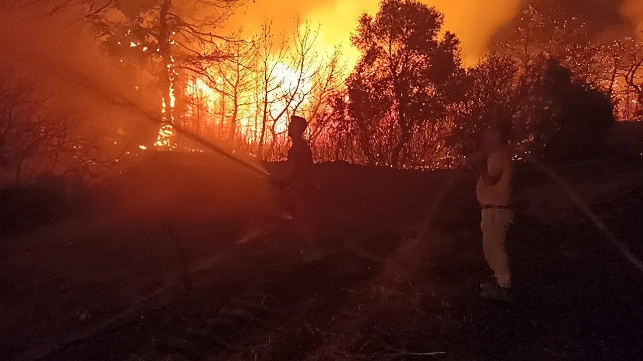 Çanakkale’deki orman yangınını söndürme çalışmaları aralıksız devam ediyor