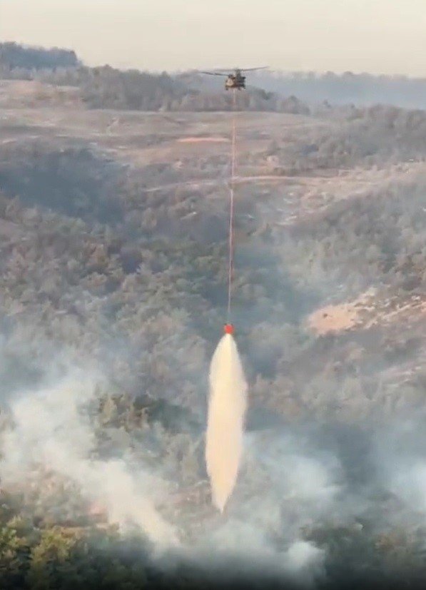 Çanakkale’deki yangın söndürme çalışmalarına TSK’dan destek