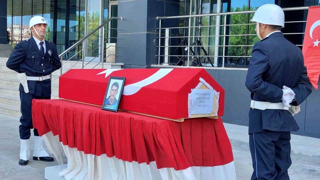 Edirne’deki feci kazada ölen polis için Tekirdağ’da tören düzenlendi