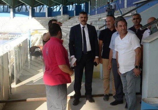 Vali Çiftçi’den stadyum incelemesi