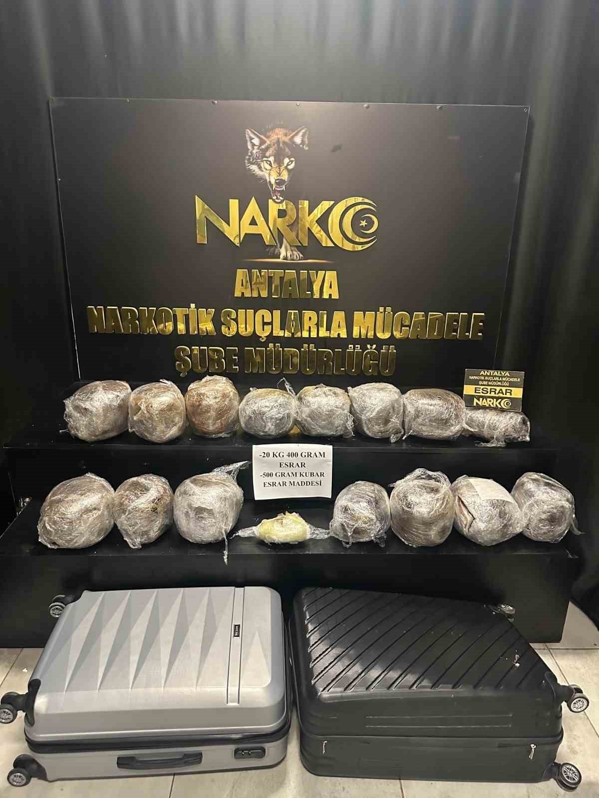 Doğu illerinden valizlerle Antalya’ya getirilen 51 kilo esrar polis takibine takıldı