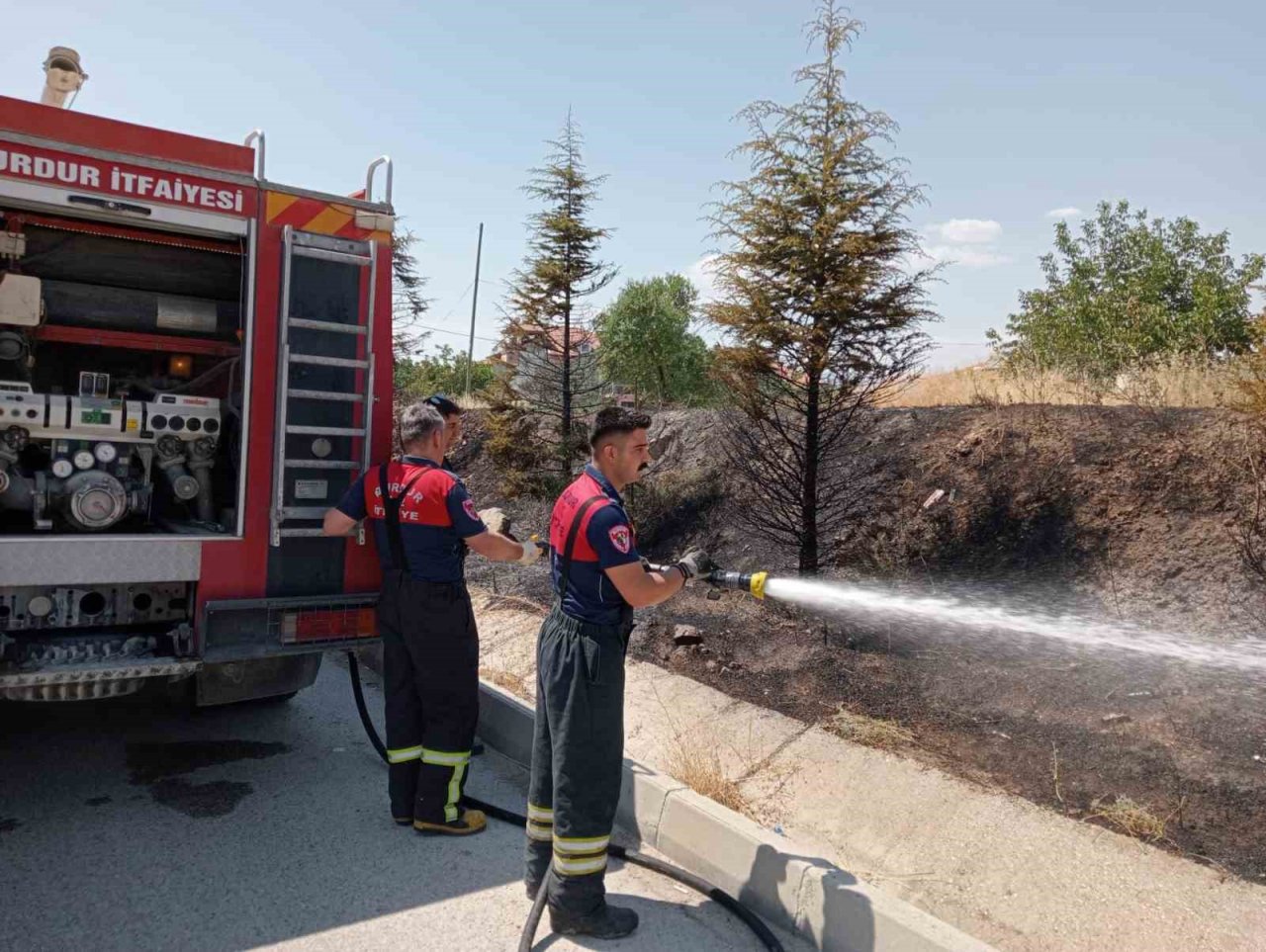 Araçtan atılan sigara izmariti yangına sebep oldu