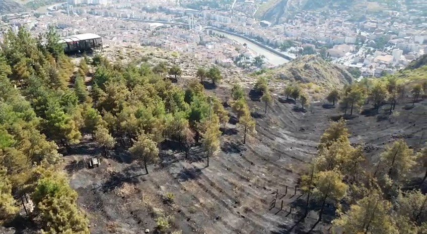 Başkan Çelik açıkladı: “Amasya Kalesi surları yangında zarar görmedi”