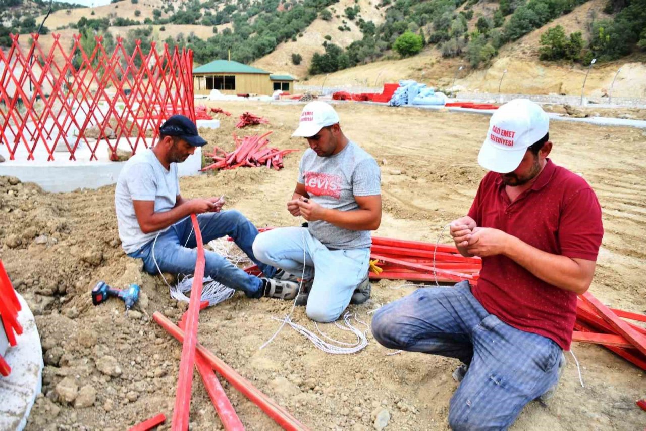 Emet’te Türk otağı kurulum çalışmalarında sona gelindi