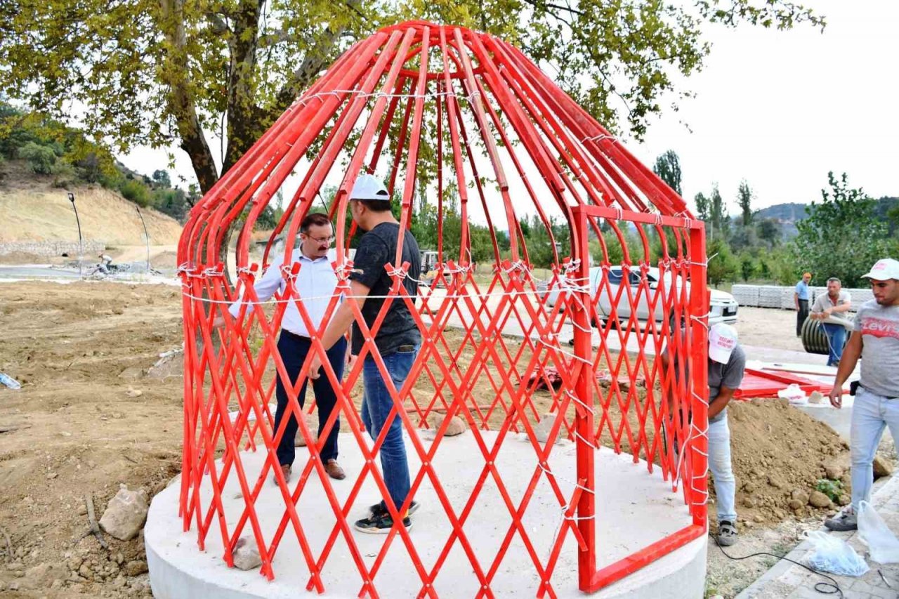 Emet’te Türk otağı kurulum çalışmalarında sona gelindi