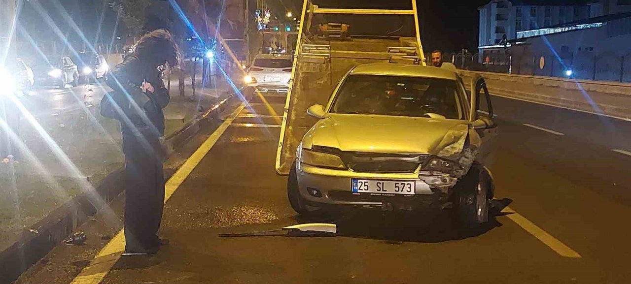 Erzurum’daki trafik kazasında faciadan dönüldü