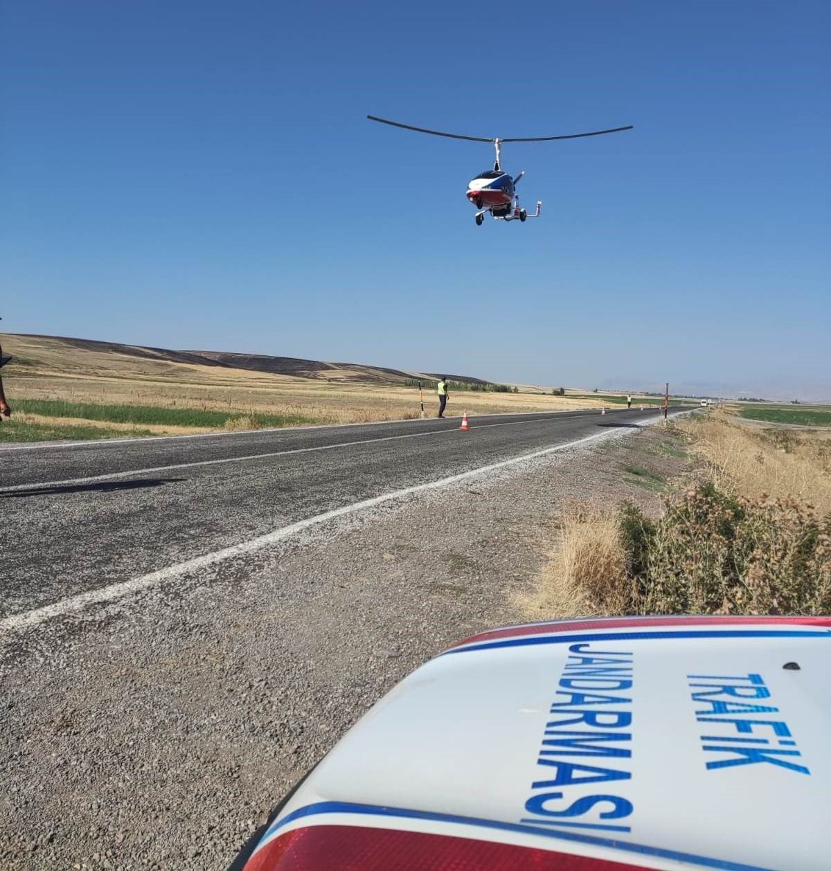 Cayrokopter ile havadan trafik denetimi