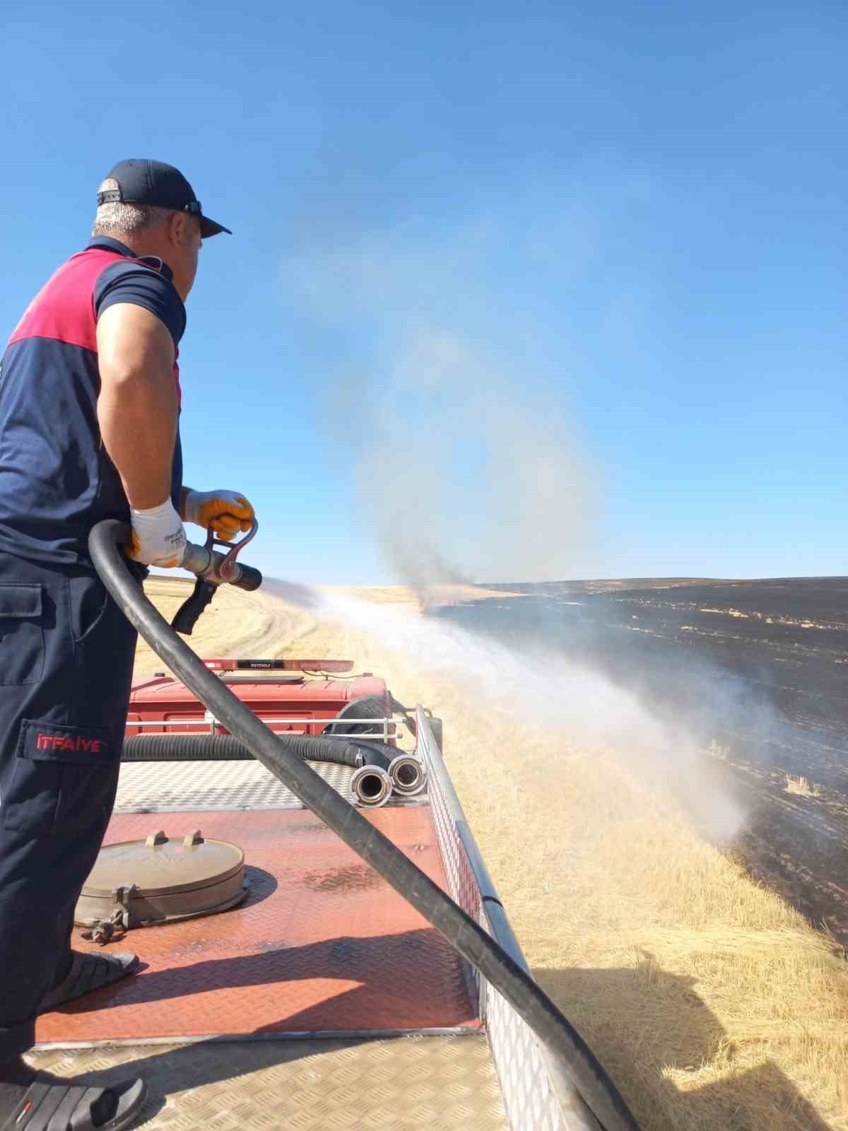 Ağrı’da onlarca dönüm ekili tarla küle döndü