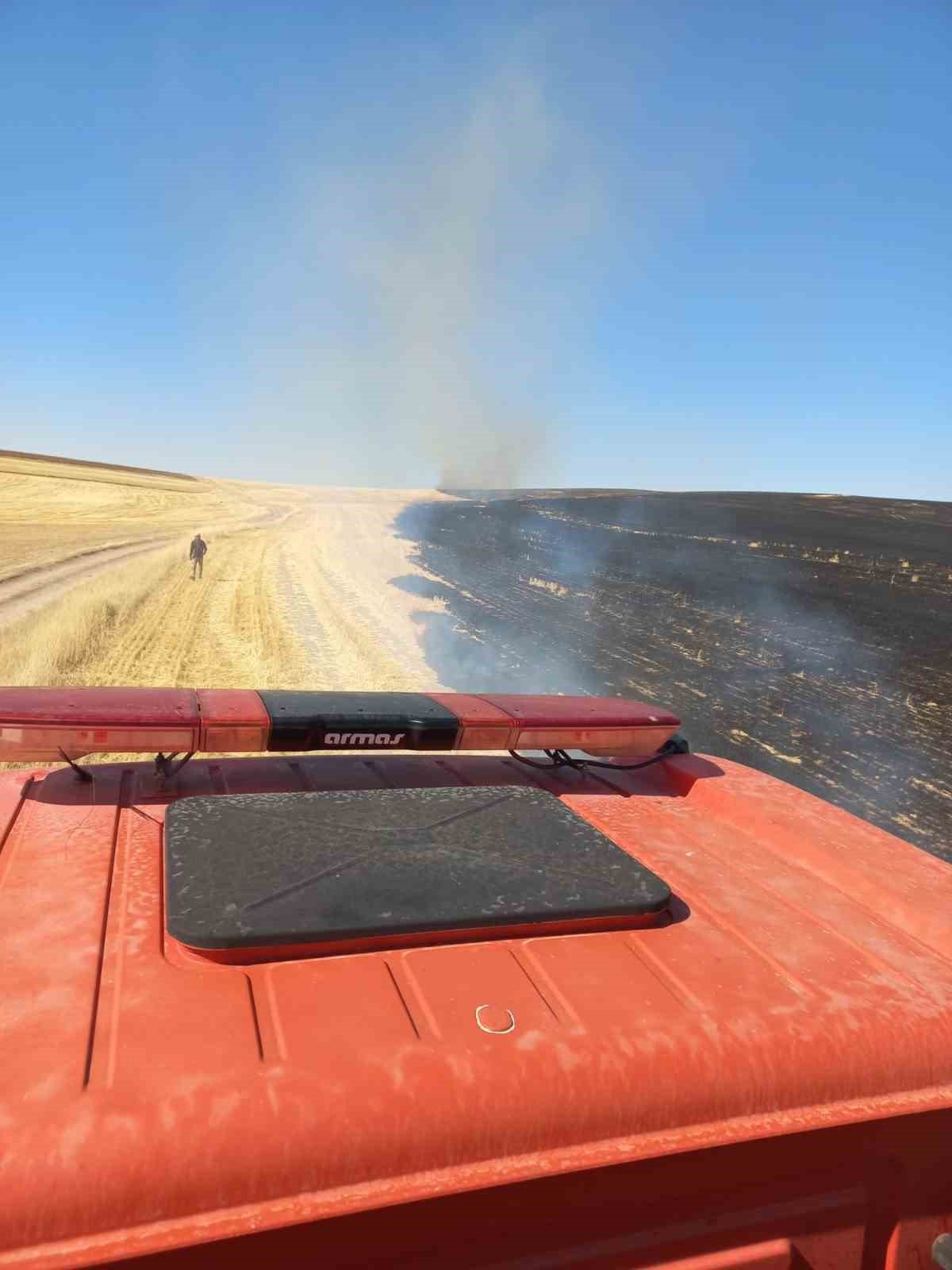 Ağrı’da onlarca dönüm ekili tarla küle döndü