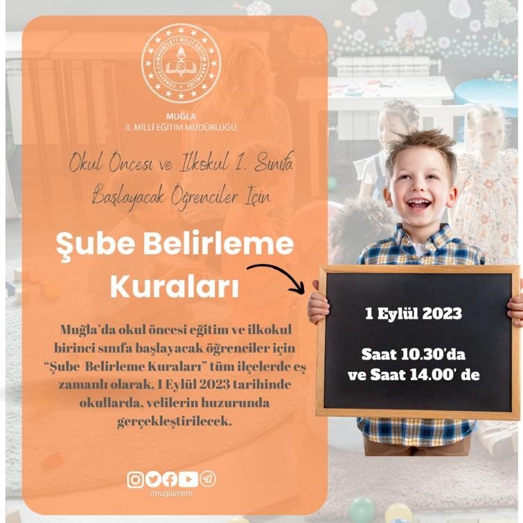 Muğla’da anasınıfı ve ilkokula başlayacak öğrenciler için şube belirleme kuraları çekiliyor