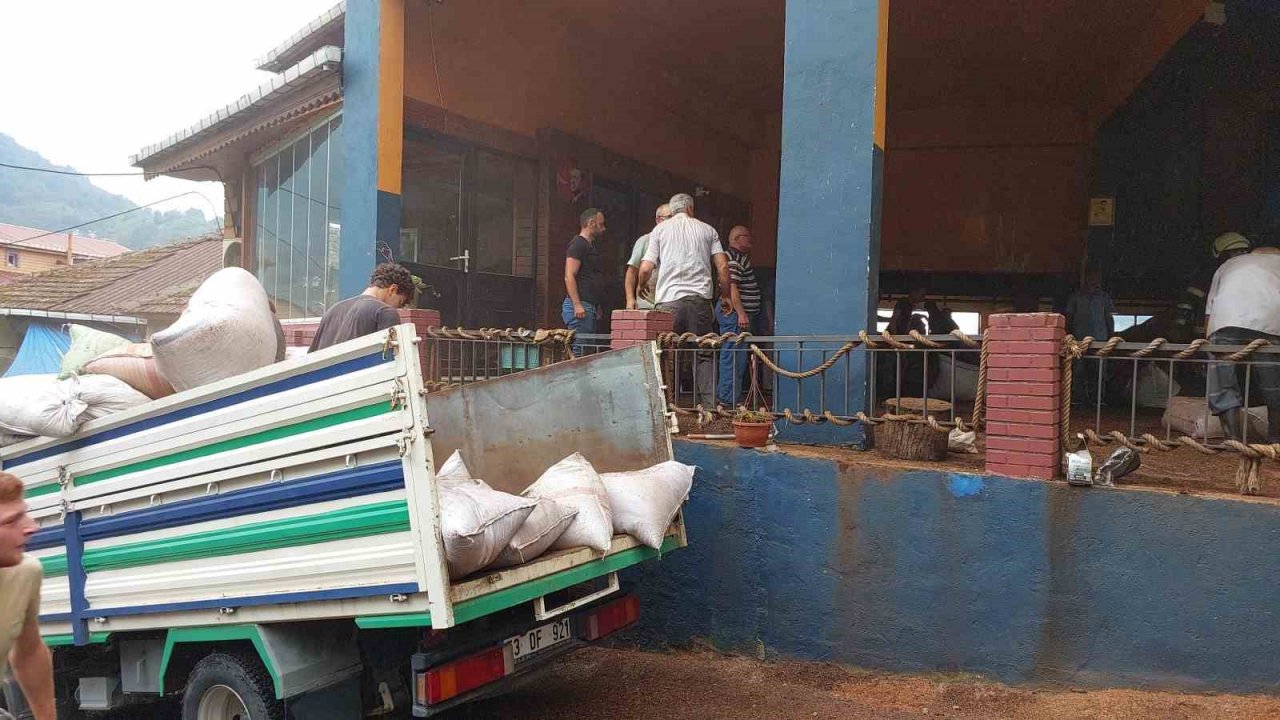 Rize’de çay fabrikasında yangın çıktı