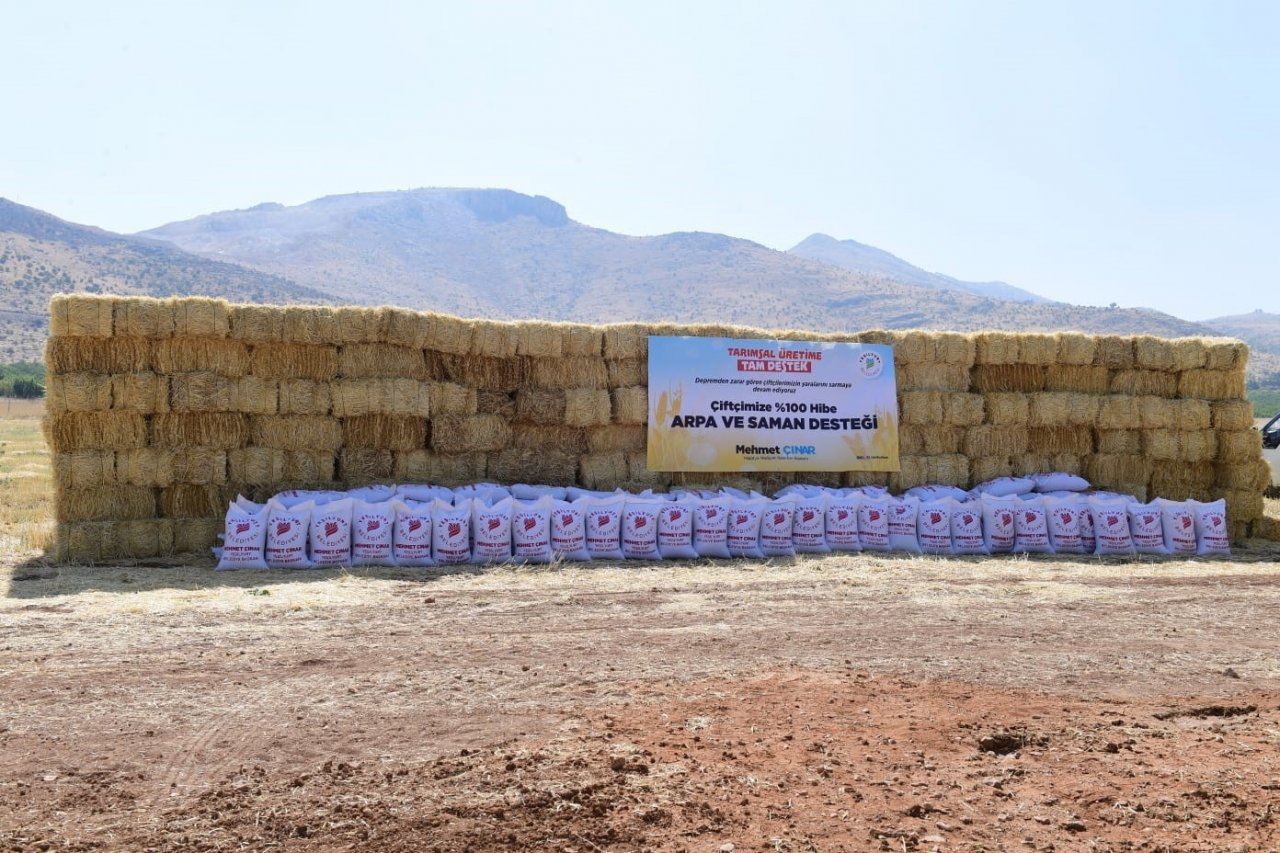 Yeşilyurt’ta depremzede üreticilere tarımsal destek
