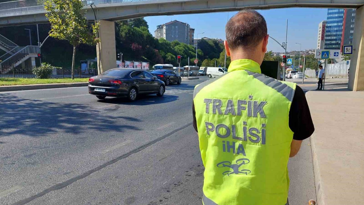 Şişli’de dron destekli trafik denetimi yapıldı, kurallara uymayan sürücülere ceza yağdı