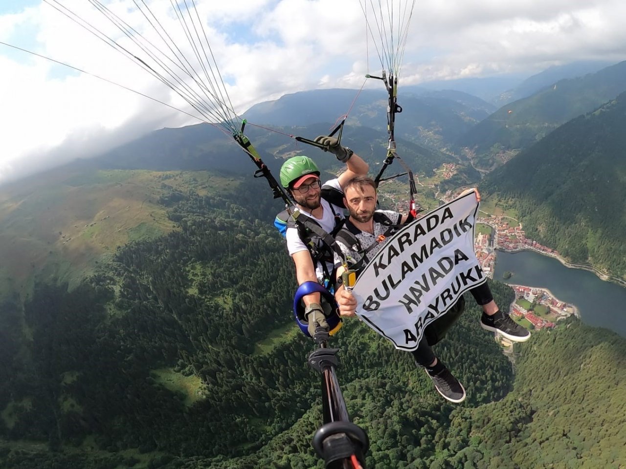 Gelin adayını karada bulamadı, havada aradı