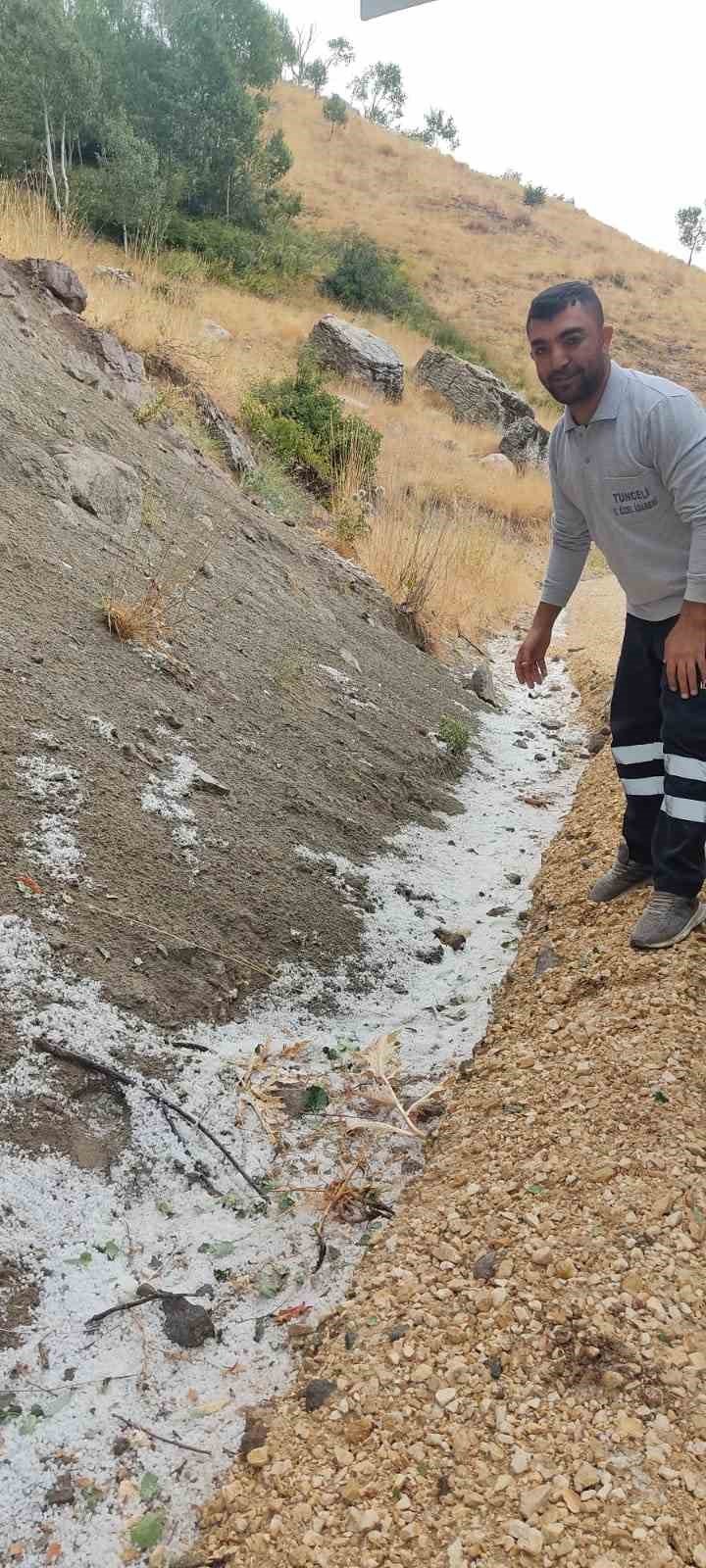 Tunceli’yi ağustos ayında dolu vurdu