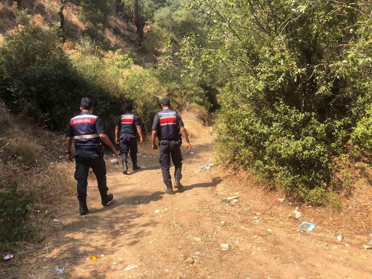 Yasaklı bölgede mangal sefası yapanlar jandarmadan kaçamadı