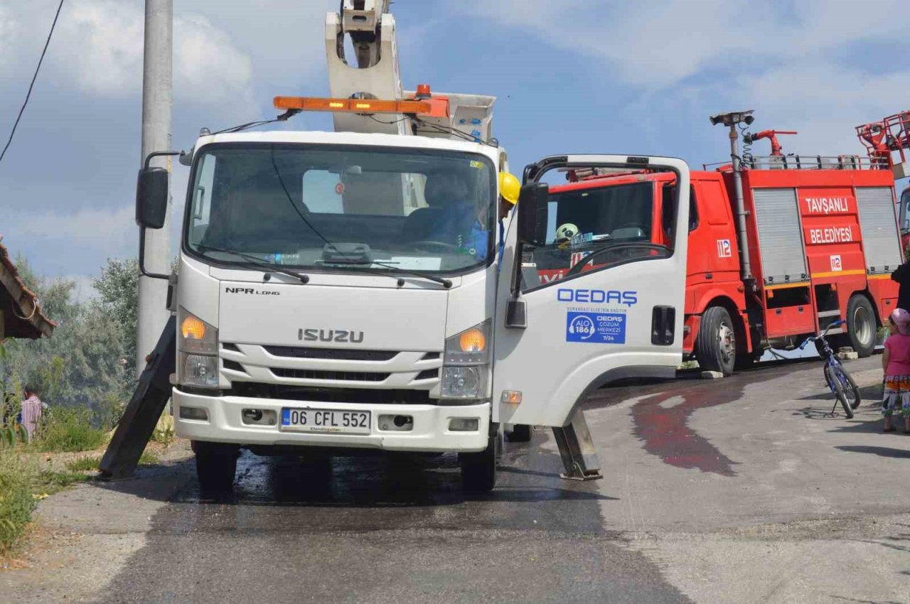 Tavşanlı’daki baraka yangınında tavuklar telef oldu