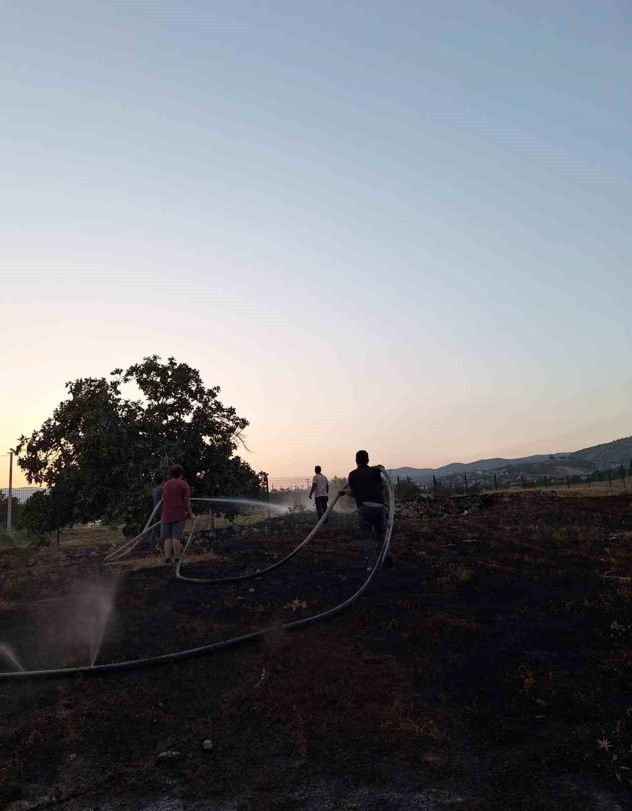 Tripolis’te örtü yangını korkuttu