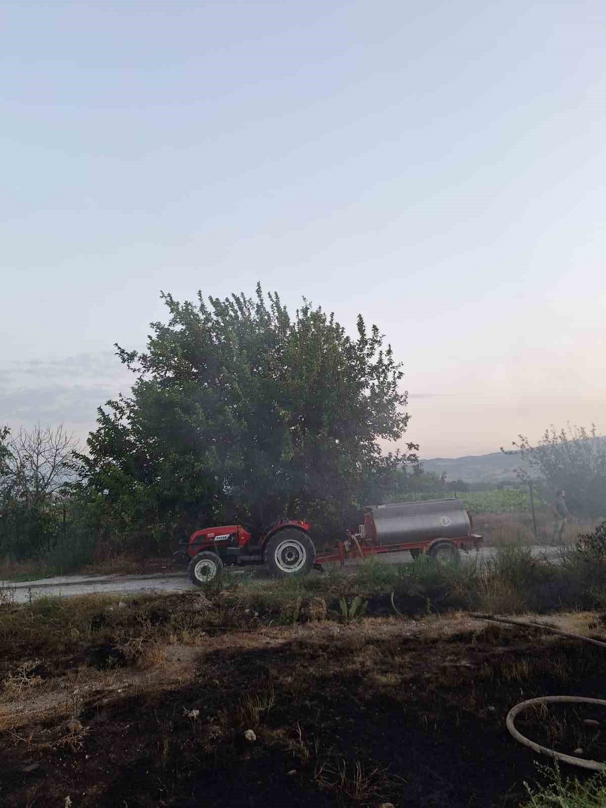 Tripolis’te örtü yangını korkuttu