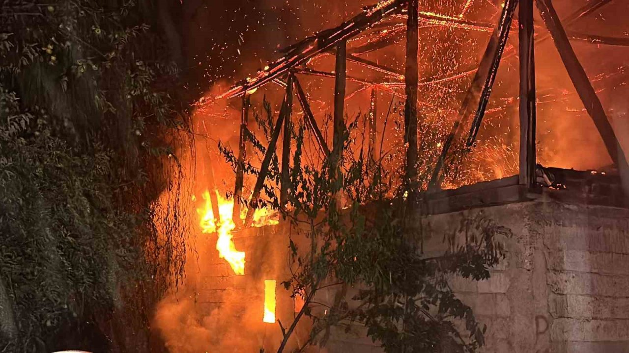 2 ev, 2 katlı samanlık, traktör ve motosiklet yangında küle döndü