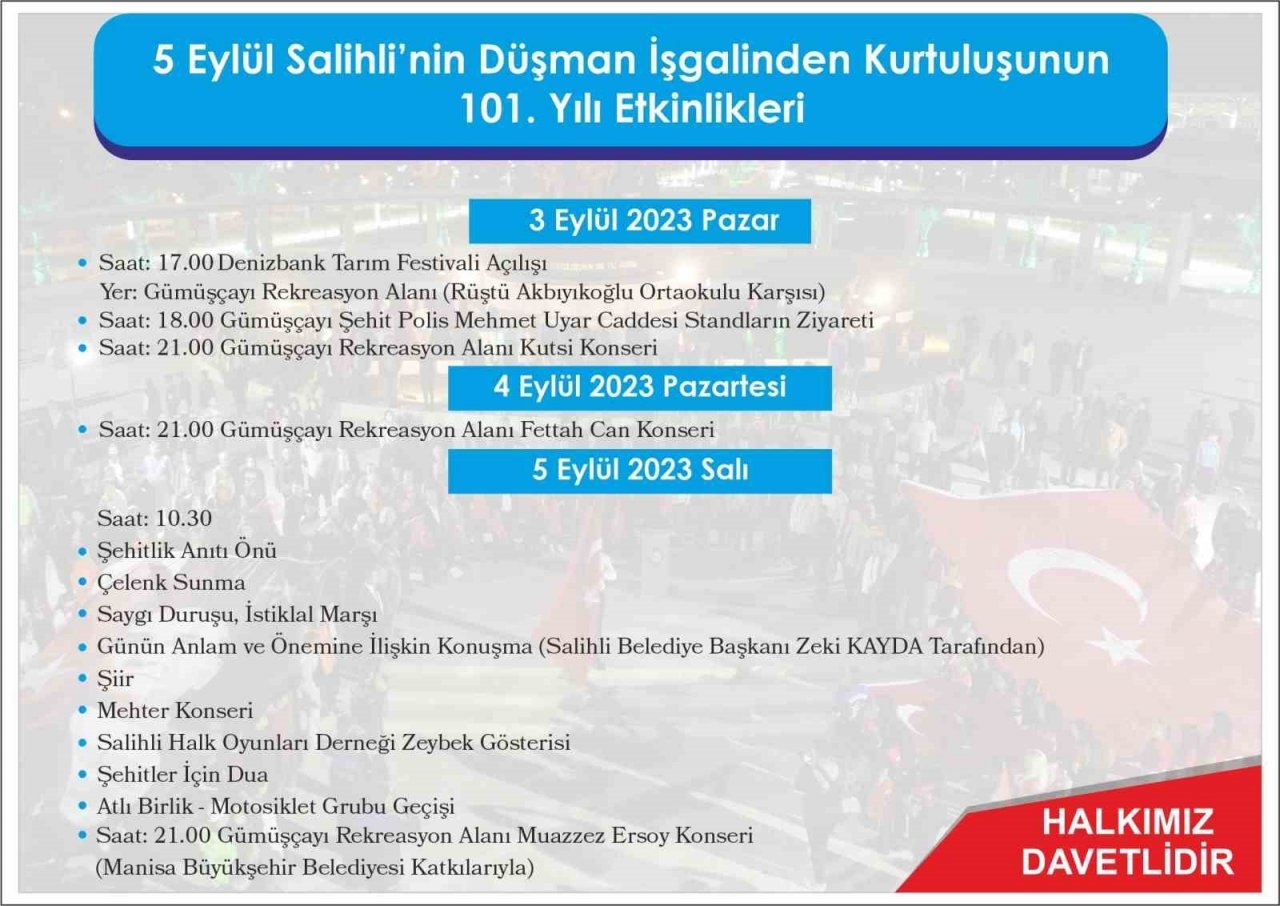 Başkan Kayda’dan Salihli’nin kurtuluş şölenine davet