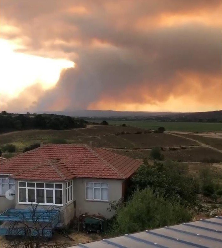 Yunanistan’daki yangın Edirne sınırına dayandı, gökyüzünü dumanlar kapladı
