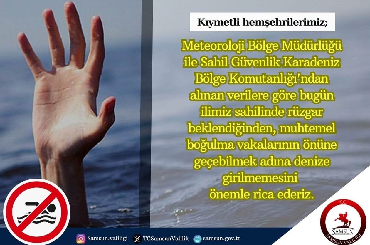 Samsun’da ‘kuvvetli yağış’ uyarısı