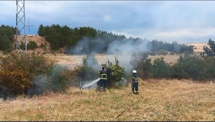 Arazide çıkan yangın söndürüldü