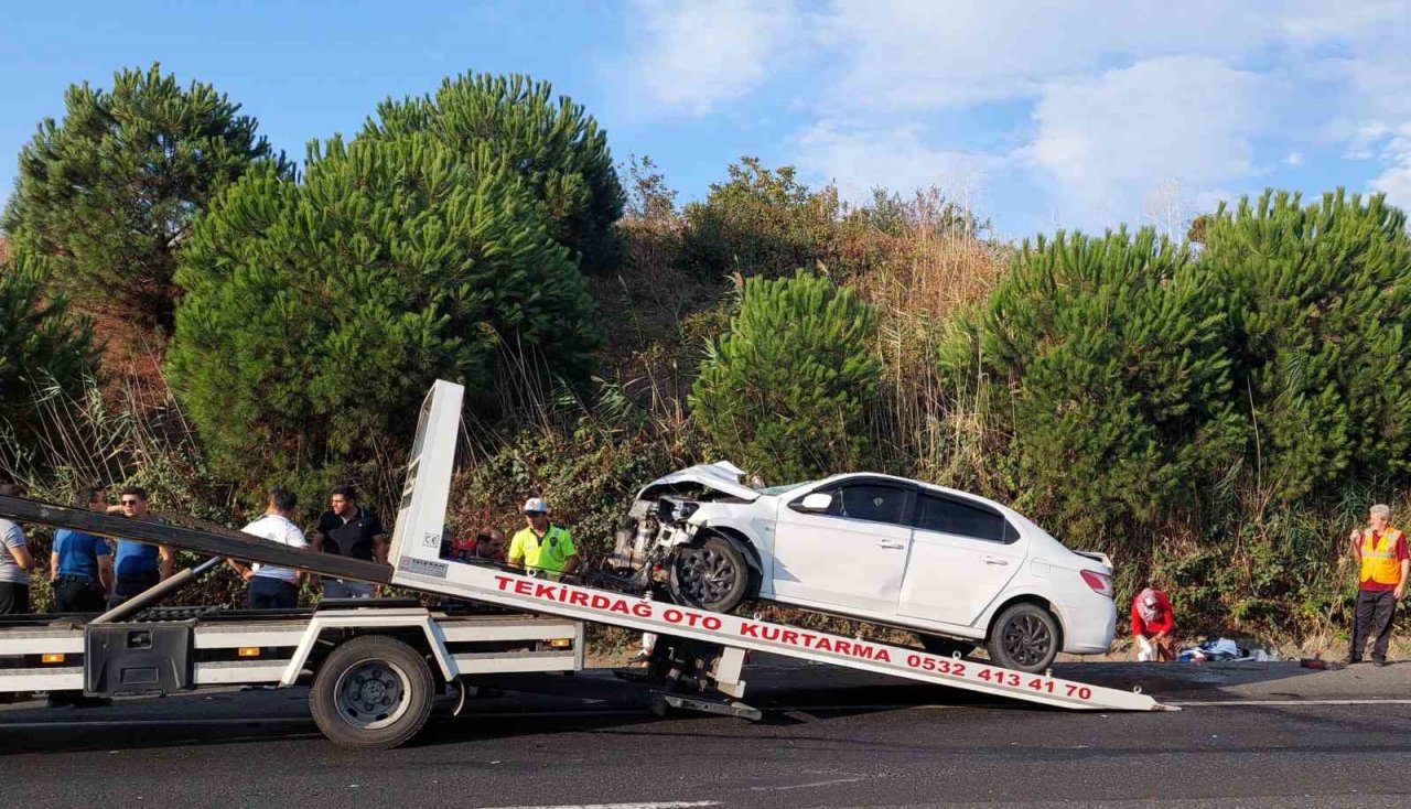 Tekirdağ’da tır ile otomobilin karıştığı kazada 1 kişi yaralandı