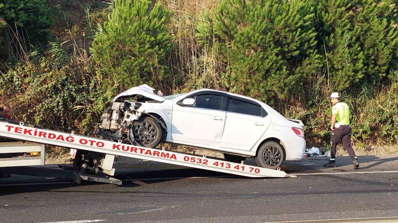 Tekirdağ’da tır ile otomobilin karıştığı kazada 1 kişi yaralandı