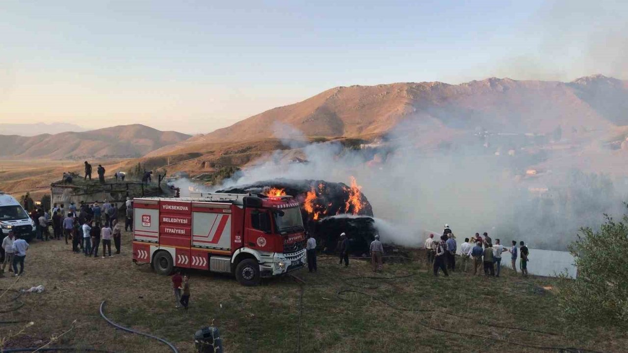 Yüksekova’da çıkan yangında 6 bin bağ ot yandı