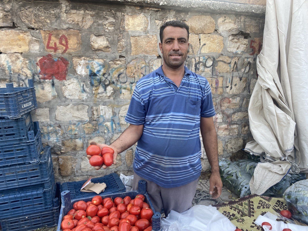 Salçalık domates ve biberler tezgahlarda