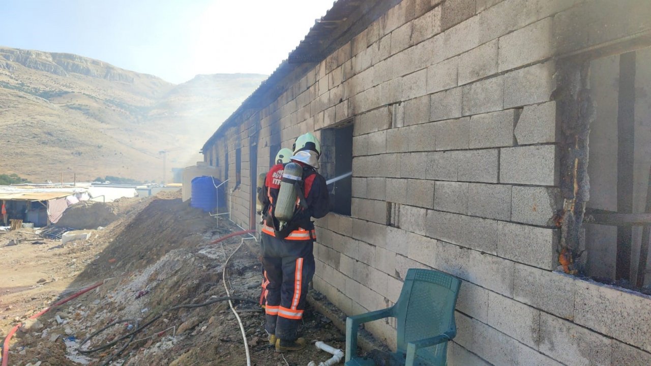 Şantiyede korkutan yangın
