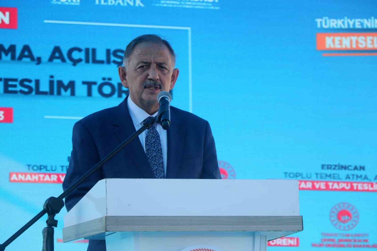 Bakan Özhaseki ve Yıldırım’ın katılımıyla Erzincan’da temel atma, açılış, tapu ve anahtar teslim töreni gerçekleşti