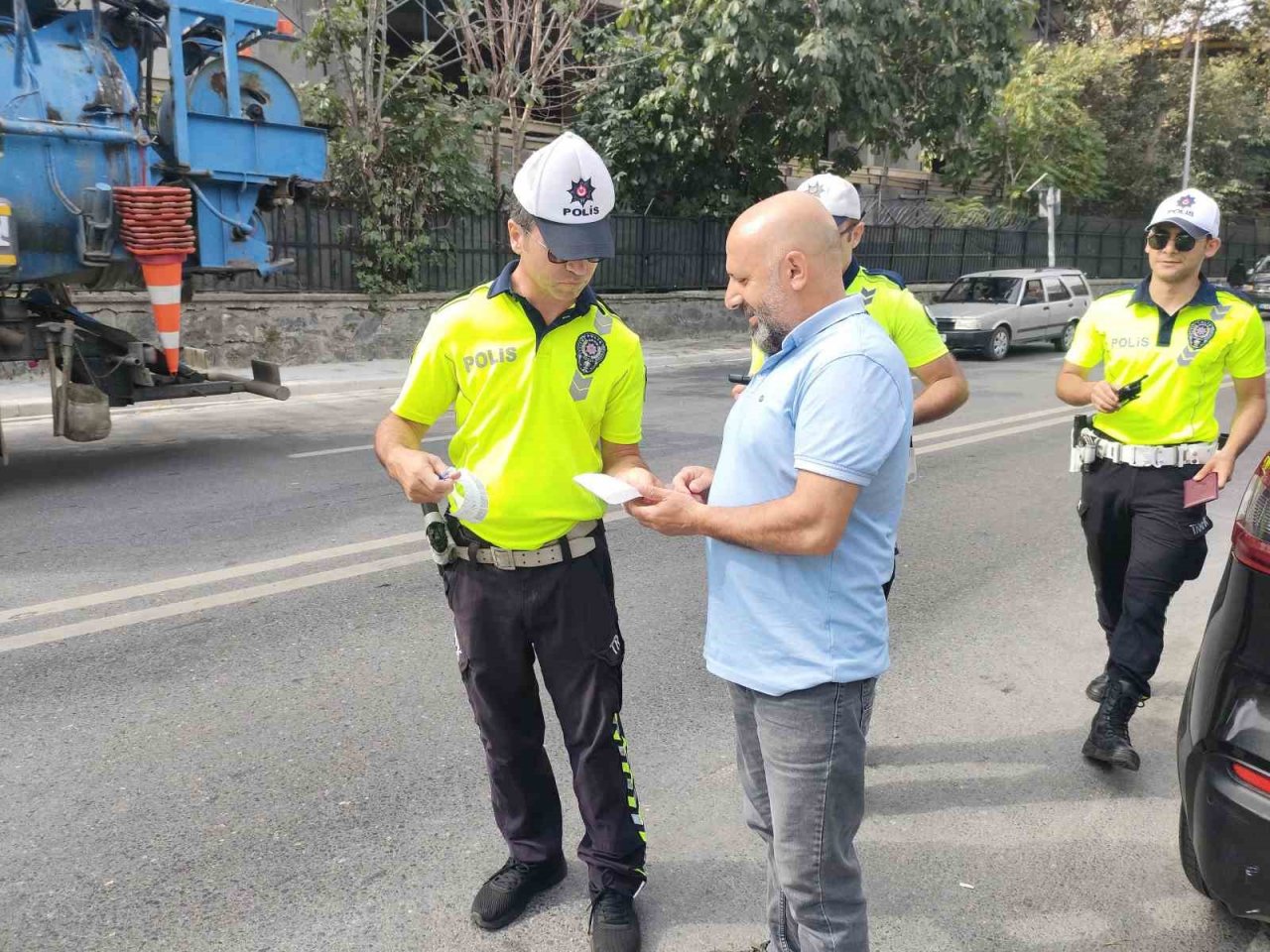 Sarıyer’de dron destekli trafik denetimi