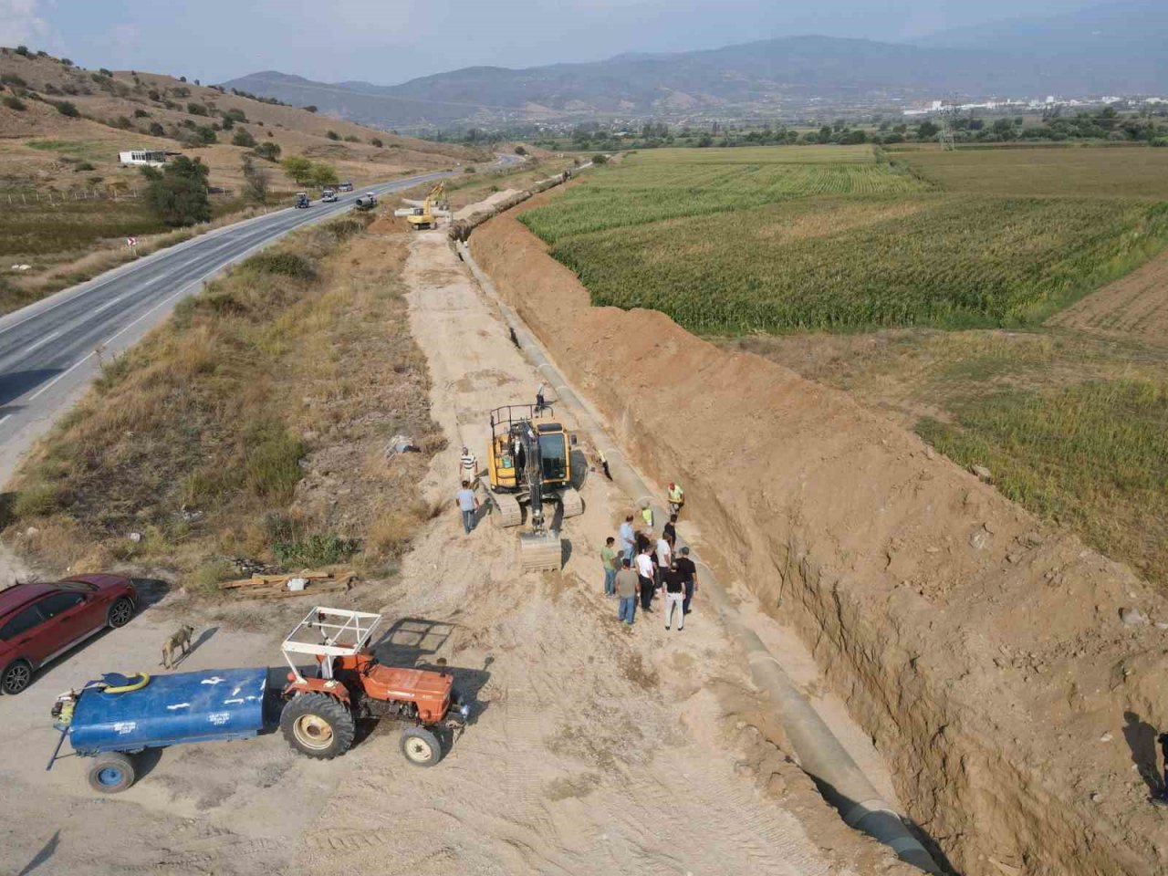 Çine’de sulama boruları yer altına indi