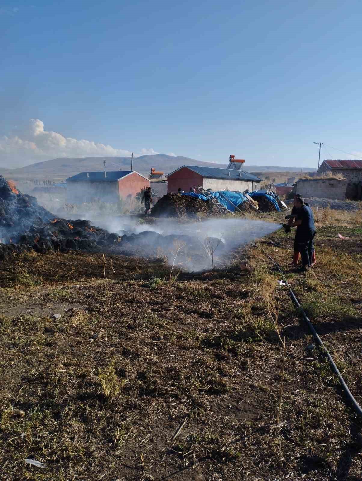 Kars’ta 20 ton ot yanarak kül oldu