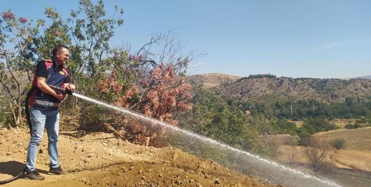 İskilip’te korkutan anız yangını