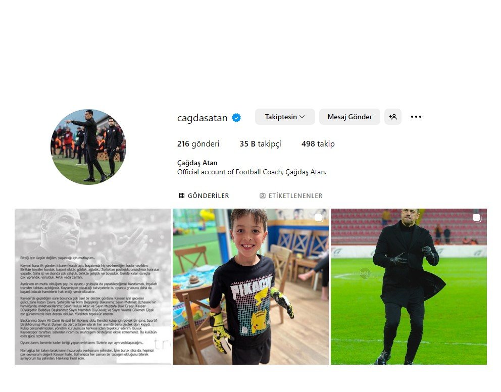 Kayserispor’dan ayrılan Çağdaş Atan’dan ikinci hamle