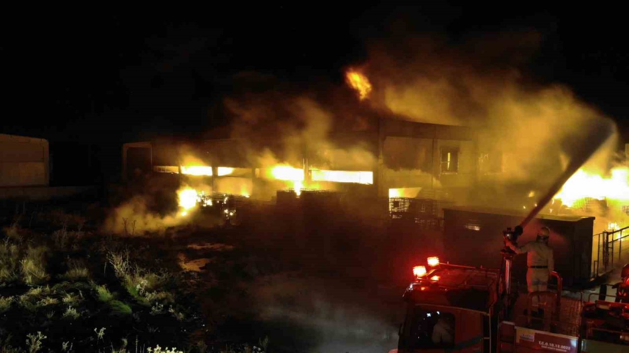 Manisa’da geri dönüşüm depolama alanında yangın