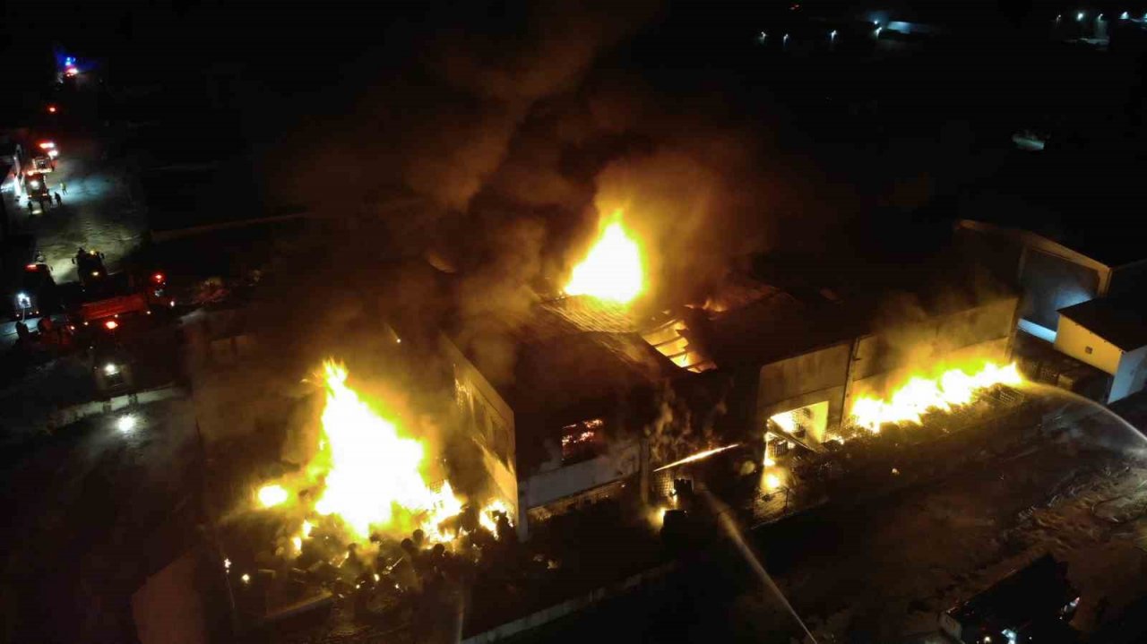 Manisa’da geri dönüşüm depolama alanında yangın