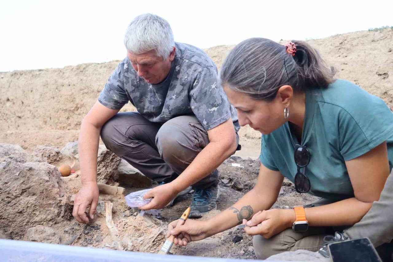 Tavşanlı Höyük kazılarında 3 bin 700 yıllık insan beyni ve deri kalıntıları çıktı