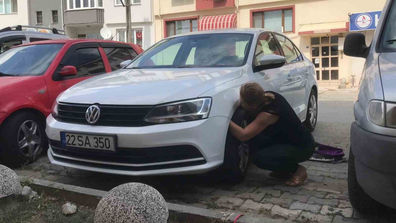 Otomobilin motor kısmına giren kedisini çıkarmak için saatlerce gözyaşlarıyla dil döktü