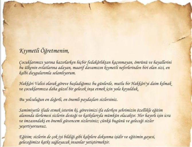 Vali Çelik’ten 4 bin 900 öğretmene mektup