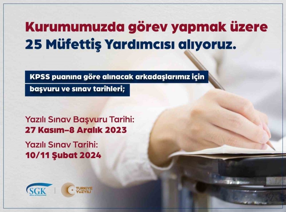SGK'ya 25 müfettiş yardımcısı alımı yapılacak