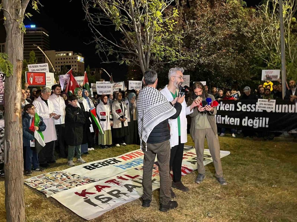 ABD Büyükelçiliği önünde Filistin’e destek eylemi