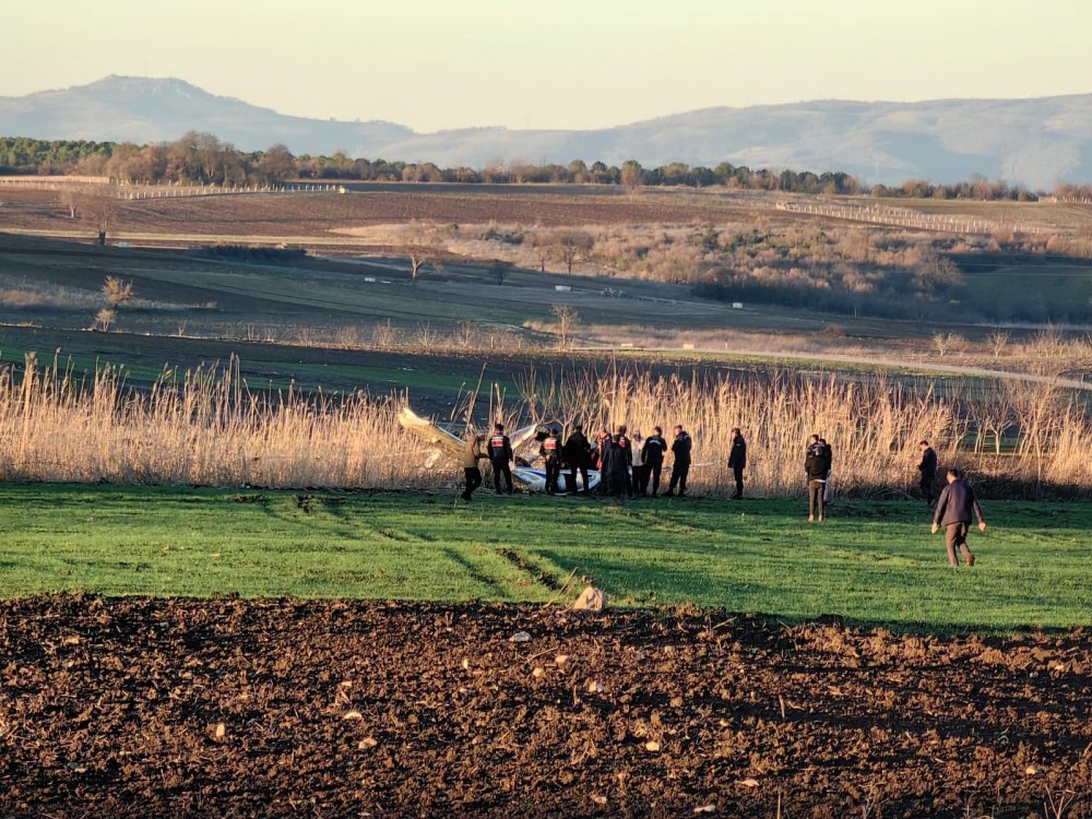 Uçak düştü dron görüntüledi
