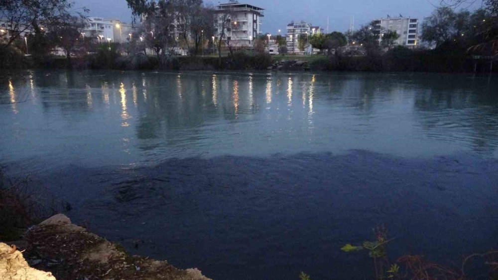 Siyaha bürünen Manavgat Irmağı'ndan pis kokular geliyor