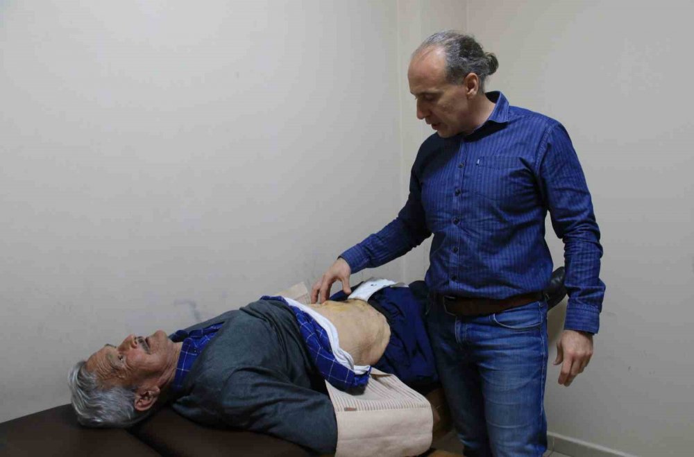 Top büyüklüğünde fıtığı vardı, sağlığına kavuştu